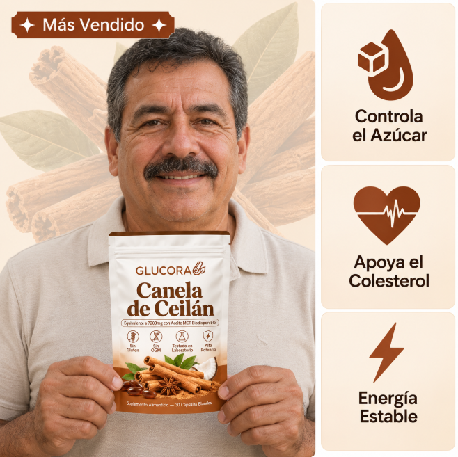 Canela de Ceilán 7200mg con Aceite MCT